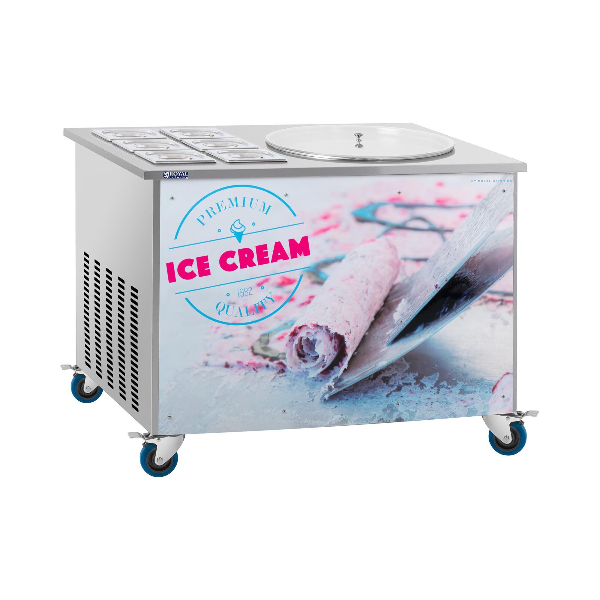 Royal Catering Máquina para gelado tailandês - 50 cm - 6 x GN RCFI-1O-6