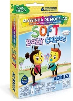 Acrilex Plasticina Art Kids Soft Baby Colours 90 g (Idade Mínima: 3 anos)