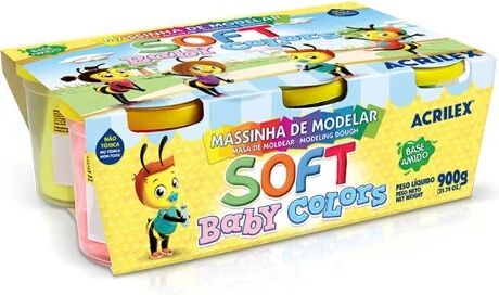 Acrilex Plasticina Art Kids Soft Baby 6x150g (Idade Mínima: 3 anos)