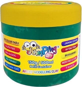 Jumpingclay Recarga de Plasticina Verde (150gr)