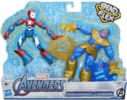 Avengers Figura de Ação Iron Patriot vs Thanos Bend and Flex (Idade Mínima: 4 anos)