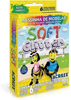 Acrilex Plasticina Art Kids Soft Glitter 90 g (Idade Mínima: 3 anos)