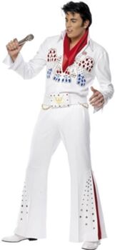 Disfrazzes Fato de Homem Elvis Presley Branco (Tam: M)