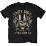 Guns N' Roses T-Shirt GUNS N ROSES Top Hat Skull And Pistols Las Vegas M