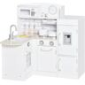 Homcom Cozinha de Brinquedo MDF e Madeira de Pinho Branco 86x64x84.5 cm