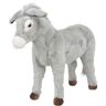 Vidaxl Burro de montar em peluche cinzento XXL