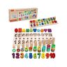 S/marca Brinquedo Matemático Montessori para Bebê 1 2 3 Anos Jogos Educativos de Quebra-Cabeça de Madeira Aprender a Contar e Jogo de Reconhecimento de Core
