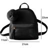 Zmdecqna Casual All-Match Senhoras Mochila Pu Tendência Moda Mochila de Cor Sólida Preto