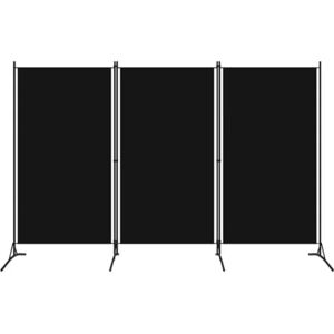Vidaxl Divisória de quarto com 3 painéis 260x180 cm preto