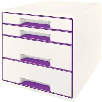 Leitz Arquivador WOW Cube 4 Gavetas Roxo (27 x 28.7 x 36.3 cm)