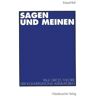 Springer Fachmedien Wiesbaden Livro sagen und meinen de eckard rolf (alemão)