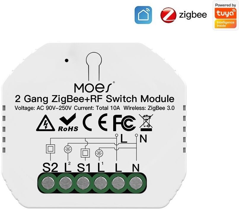 Moes Módulo 2 Canais Zigbee