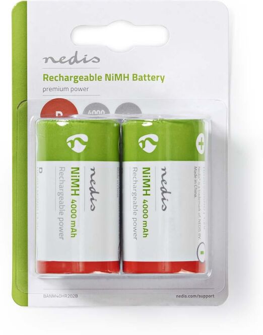 Nedis Pilha Recarregável D 1 2v 4000mah 2 Uni.