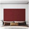 Vidaxl Painel de parede 12 pcs 90x15 cm tecido 1,62 m² vermelho tinto