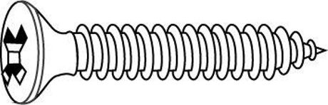 Chemitool Fasteners Parafuso CHEMITOOL AutoRoscante Cabeça Embeber Phillips DIN 7982 C 4,2x9,5 Zincado Branco