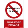 Normaluz Sinal Proibido "Proibida A Passagem, Propriedade Privada" (Pvc 0.7Mm) 30X40Cm