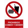 Normaluz Sinal Proibido "Proibido comer E Beber" (Pvc 0.7Mm) 30X40Cm