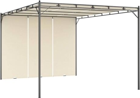 Vidaxl Pérgula com Cortina Lateral (Bege - Tecido - 400x300x225 cm)