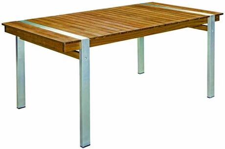 Lolahome Mesa de Jardim (Castanho - Aço Inoxidável - 160x85x74 cm)