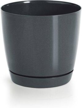 Prosperplast Vaso Coubi Round P (Preto - 15.5 x 15.5 x 14.2 cm)