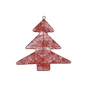 Krist+ Adorno Natalício Vermelho Metal Plástico Árvore de Natal 36,7 X 0,2 X 37,5 cm