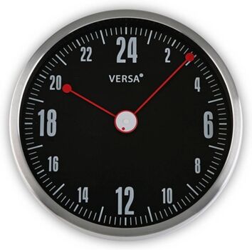 Versa Relógio de Parede Alumínio e Preto 30 cm