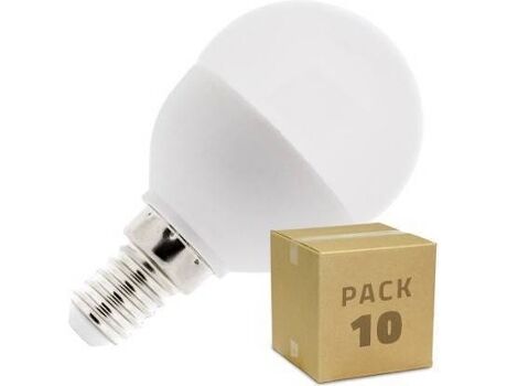 Ledkia Lâmpada LED (5 W - Casquilho: E14 - 10 Lâmpadas - Luz Branco Neutro - 400 lm)