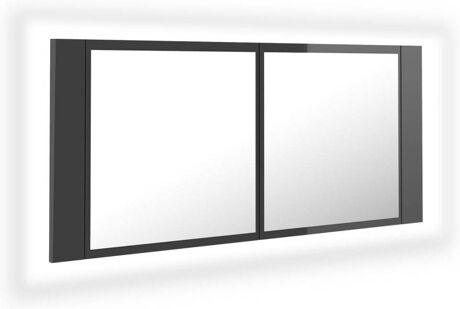 Vidaxl Armário Espelhado com LED (Aglomerado - 100x12x45 cm - Cinzento)