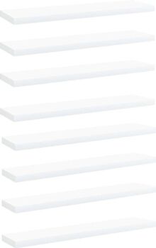 Vidaxl Prateleiras 8 Peças (Branco - Madeira Aglomerada - 40 x 10 x 1.5 cm)