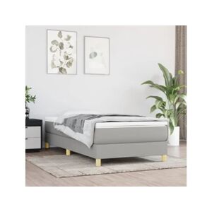 Vidaxl Estrutura de cama com molas 100x200 cm tecido cinza-claro
