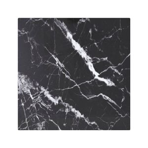 Vidaxl Tampo mesa 30x30 cm 6 mm vidro temperado design mármore preto