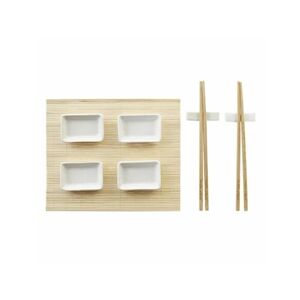 Dkd Home Decor Conjunto De Sushi Natural Branco Bambu (28 X 22 X 2,5 Cm)
