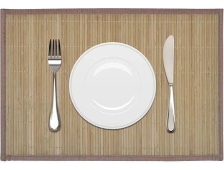 Vidaxl Conjunto 6 Individuais de Mesa Retangular (Bambu - 30x45 - Castanho)