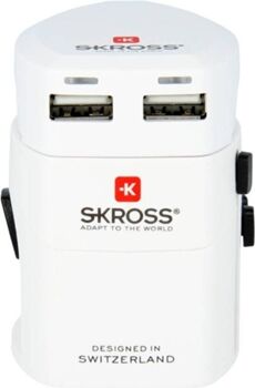 Skross Adaptador de Viagem EVO USB (Universal - 2100 mA - Branco)