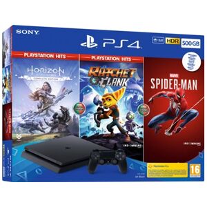 Sony Consola PS4 Slim + Horizon Zero Dawn + Ratchet & Clank + Spider-man (500 GB)