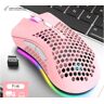 Veeki Viper Bm600 Leve Buraco Oco Carregando Jogo De Mouse Sem Fio Brilhante Computador Rgb Rosa