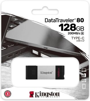 Kingston Pen USB DataTraveler 80 (128 GB - Type-C - 200 MB/s)