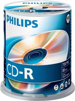 Philips CD-R 80Min 700MB 52x Cakebox (100 unidades)