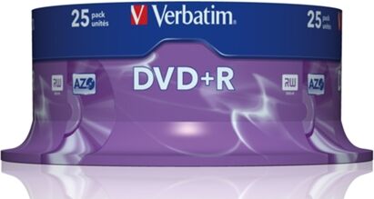 Verbatim DVD+R 16x Ad. Azo 4 7GB Cake25