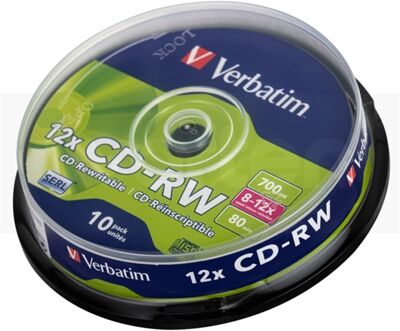 Verbatim CD RW Cake 10 8-10X 700MB