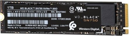 Western Digital Disco SSD Interno WD Black SN750 (1 TB - NVMe - 3470 MB/s)