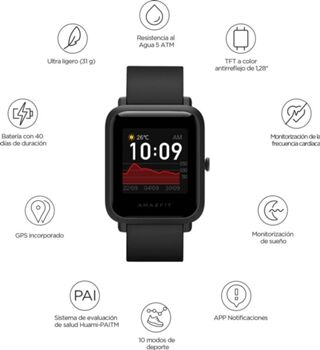 Amazfit Smartwatch Bip S Preto