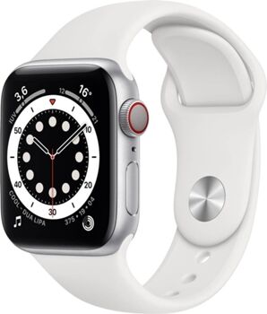 Apple Watch S6 40 mm Cellular Prateado, Branco Sport Band