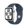 Apple Watch SE GPS 40 mm Prateado com Bracelete Desportiva Azul Trovoada (Tamanho: M/L)