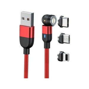 S/marca Cabo Magnético (USB-C - Micro USB - Lighthning - 1m - Vermelho)