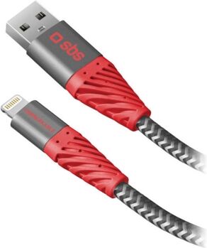 Sbs Cabo Reflective (USB - Lightning - 2 m - Vermelho)