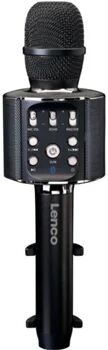 Lenco Microfone de Karaoke Bluetooth BMC 090 (Preto - 3 W - Autonomia: até 8 h - Alcance: até 10 m)