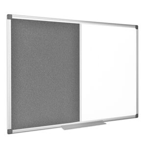 Bi-Office Quadro Combinado 120x150cm Feltro Cinzento / Branco Magnético Moldura Alumínio Maya