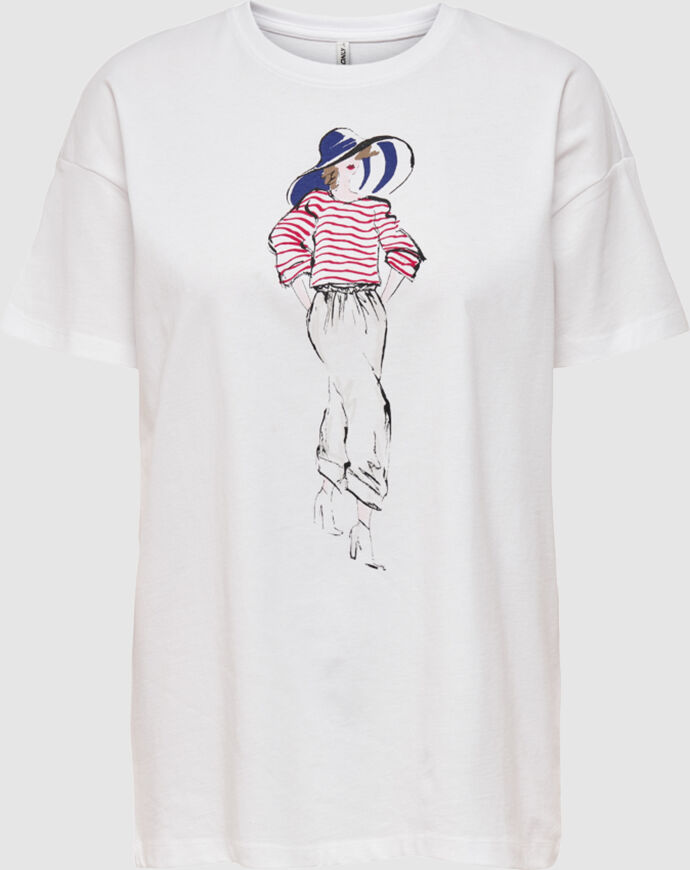 Only T-Shirt Mulher Mary Only Branco