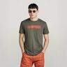 G-Star RAW Distressed Logo T-Shirt Grey Men L